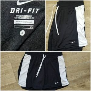 Nike Dry Fit Black White Drawstring Athletic Short
